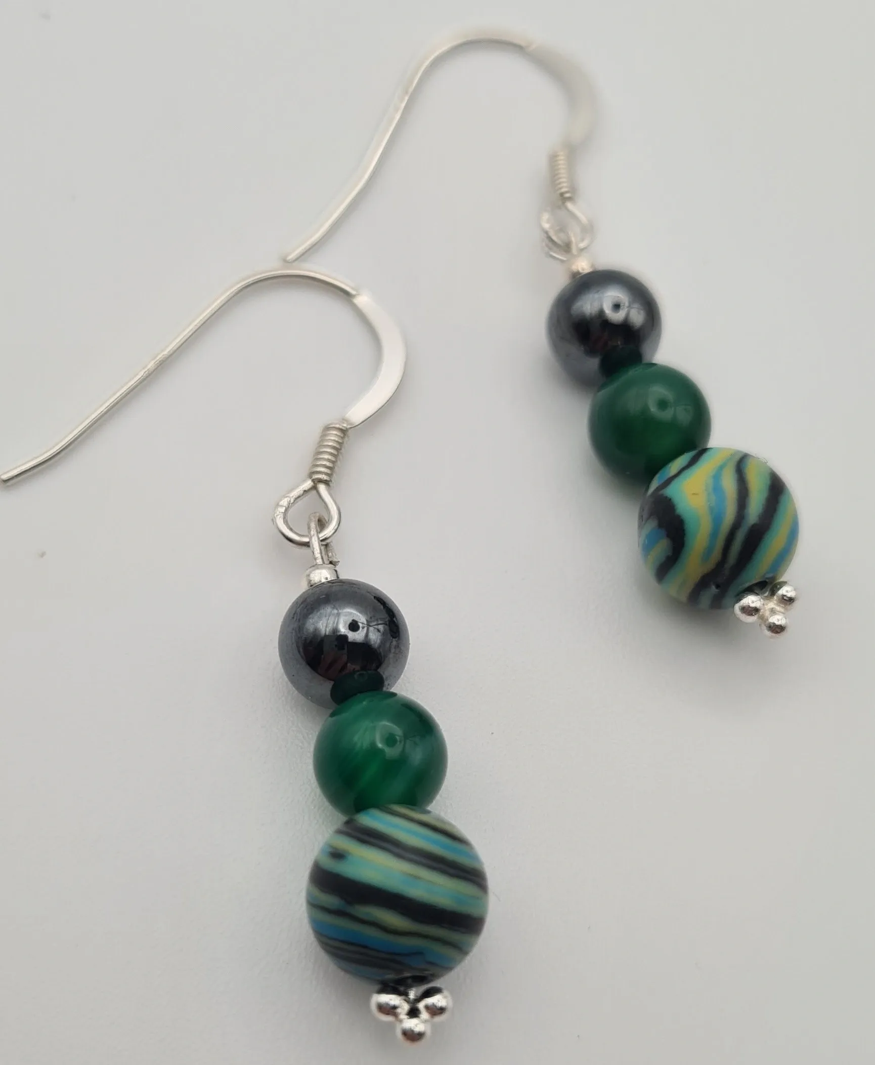Green semi-precious Earrings