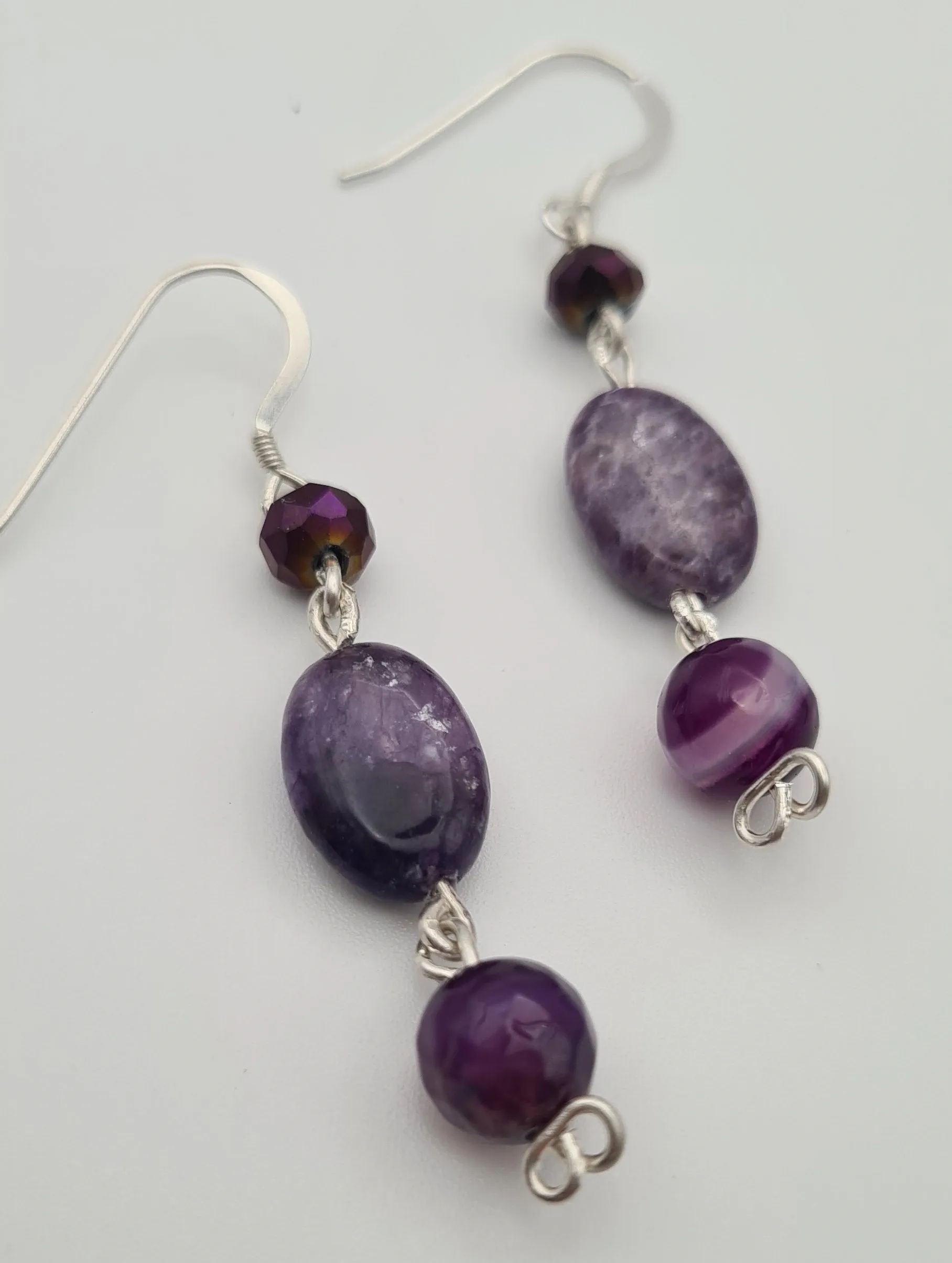 Purple Gemstone Earrings