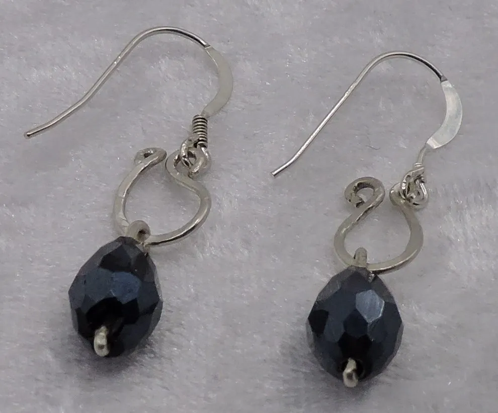 Jet crystal earrings
