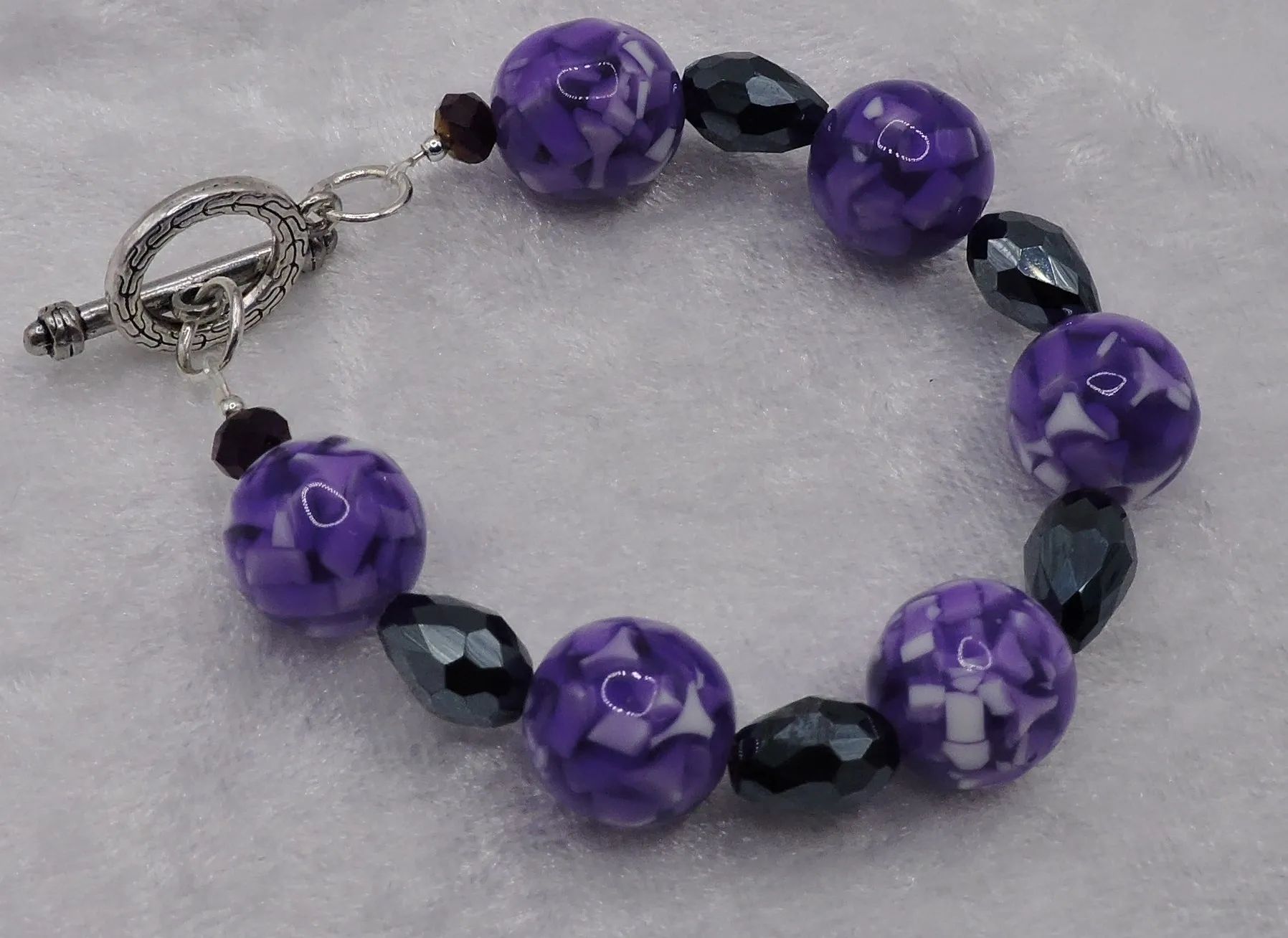 Purple and crystal bracelet