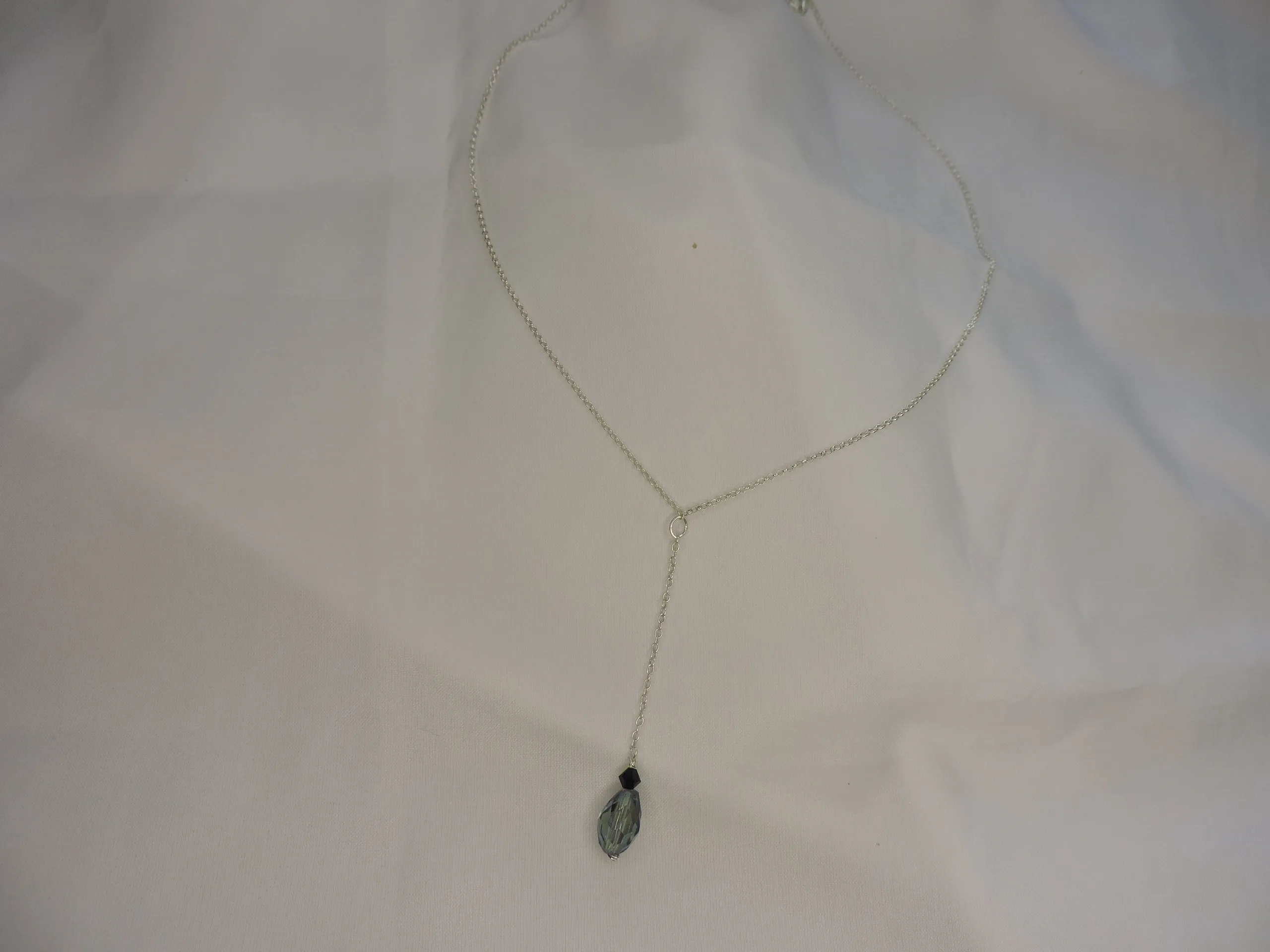 A sterling silver drop necklace