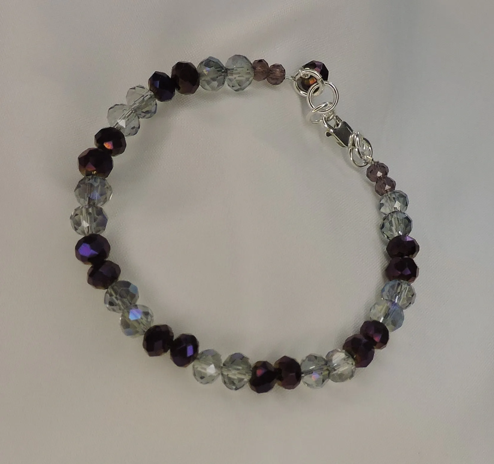Purple & silver crystals bracelet