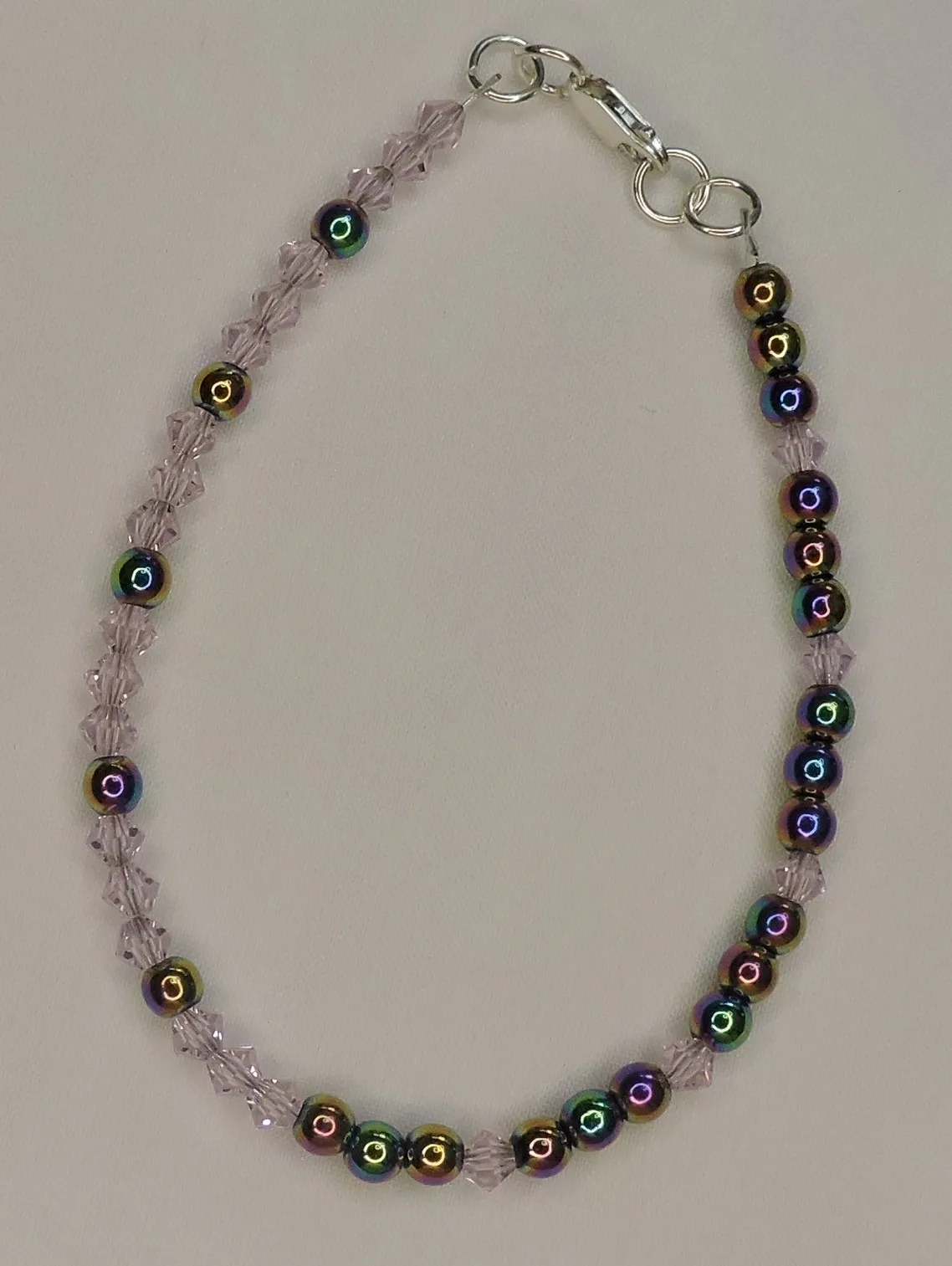 Hematite & crystal bracelet