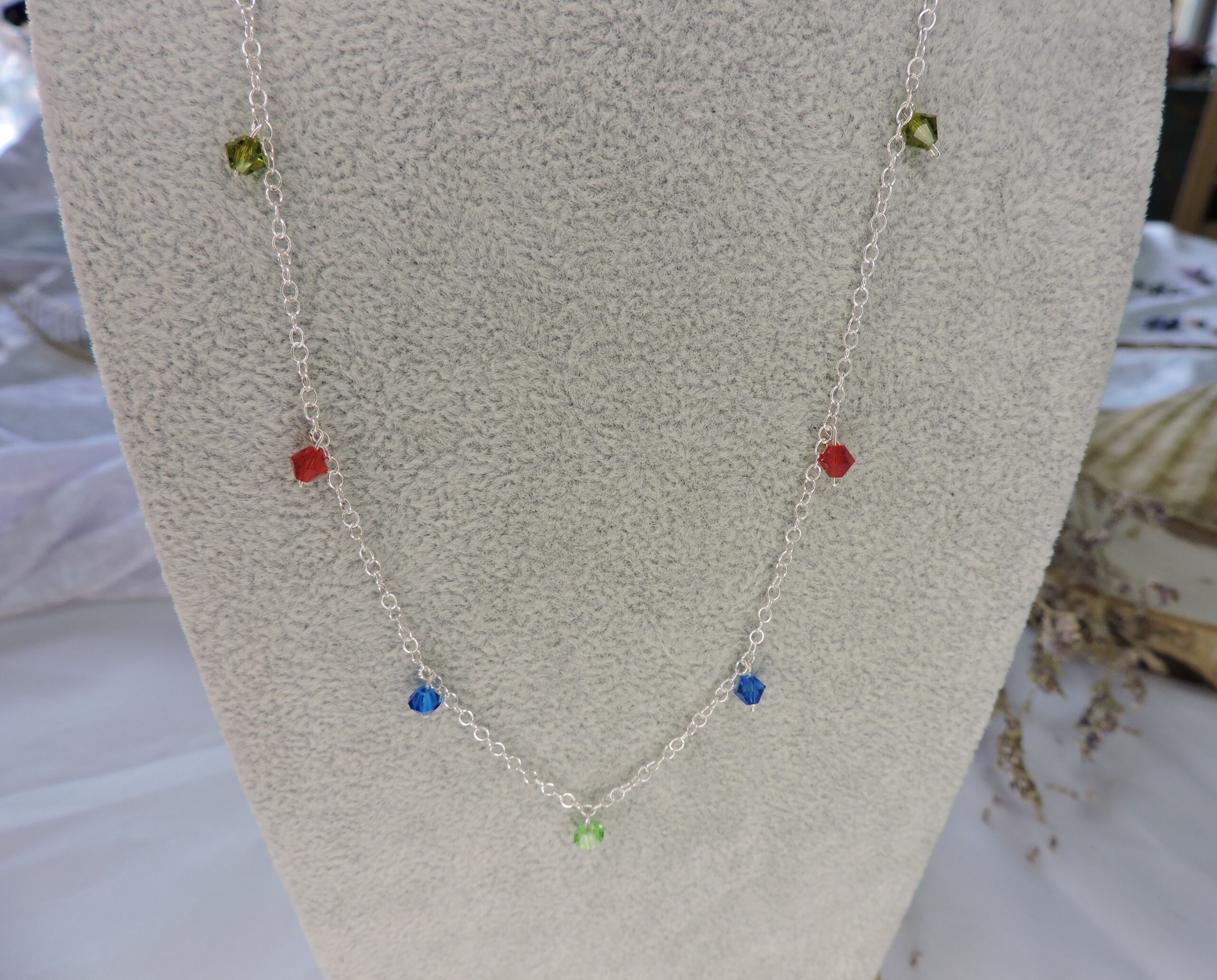 crystal sterling silver necklace