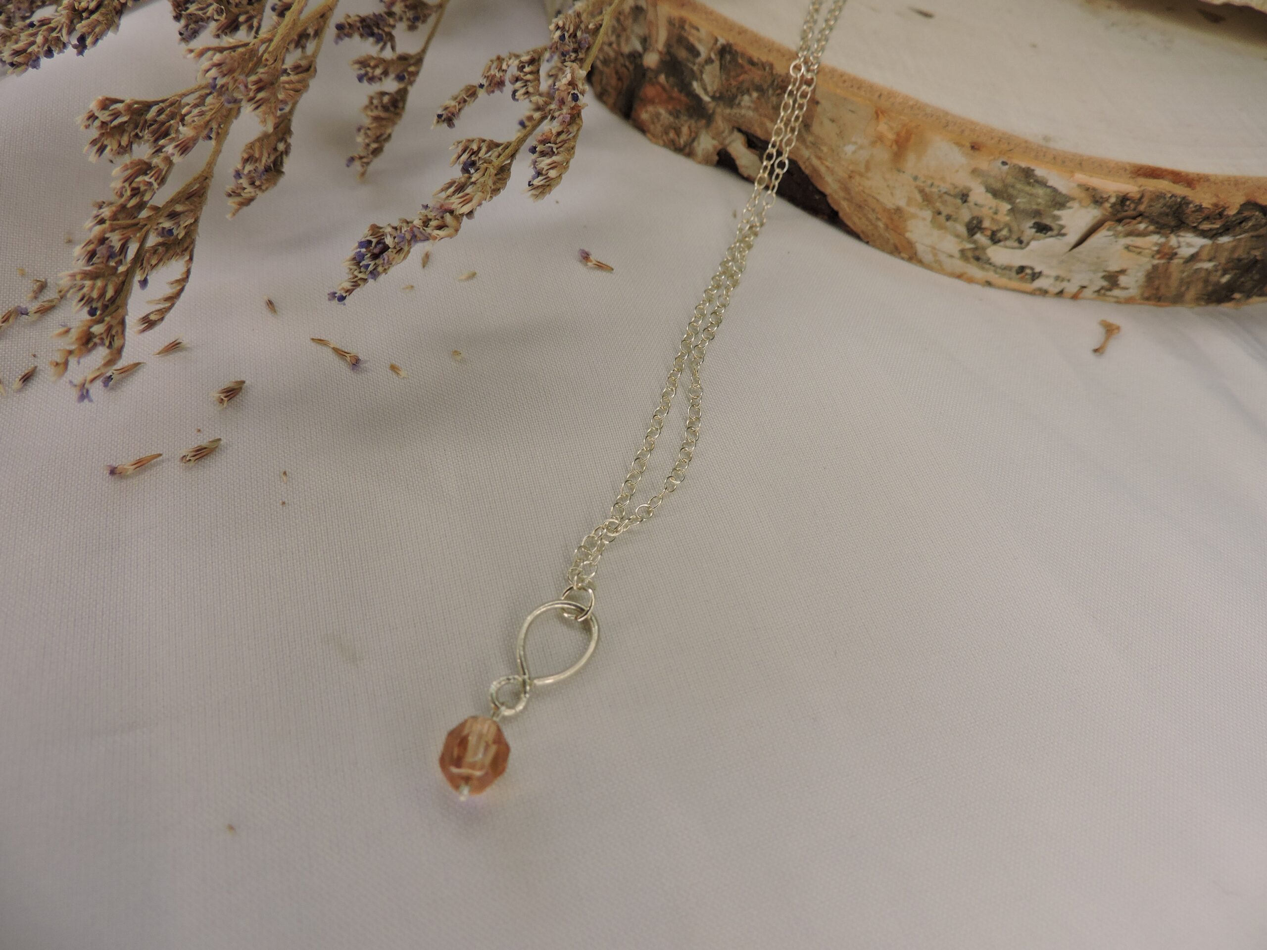 light brown sterling silver necklace