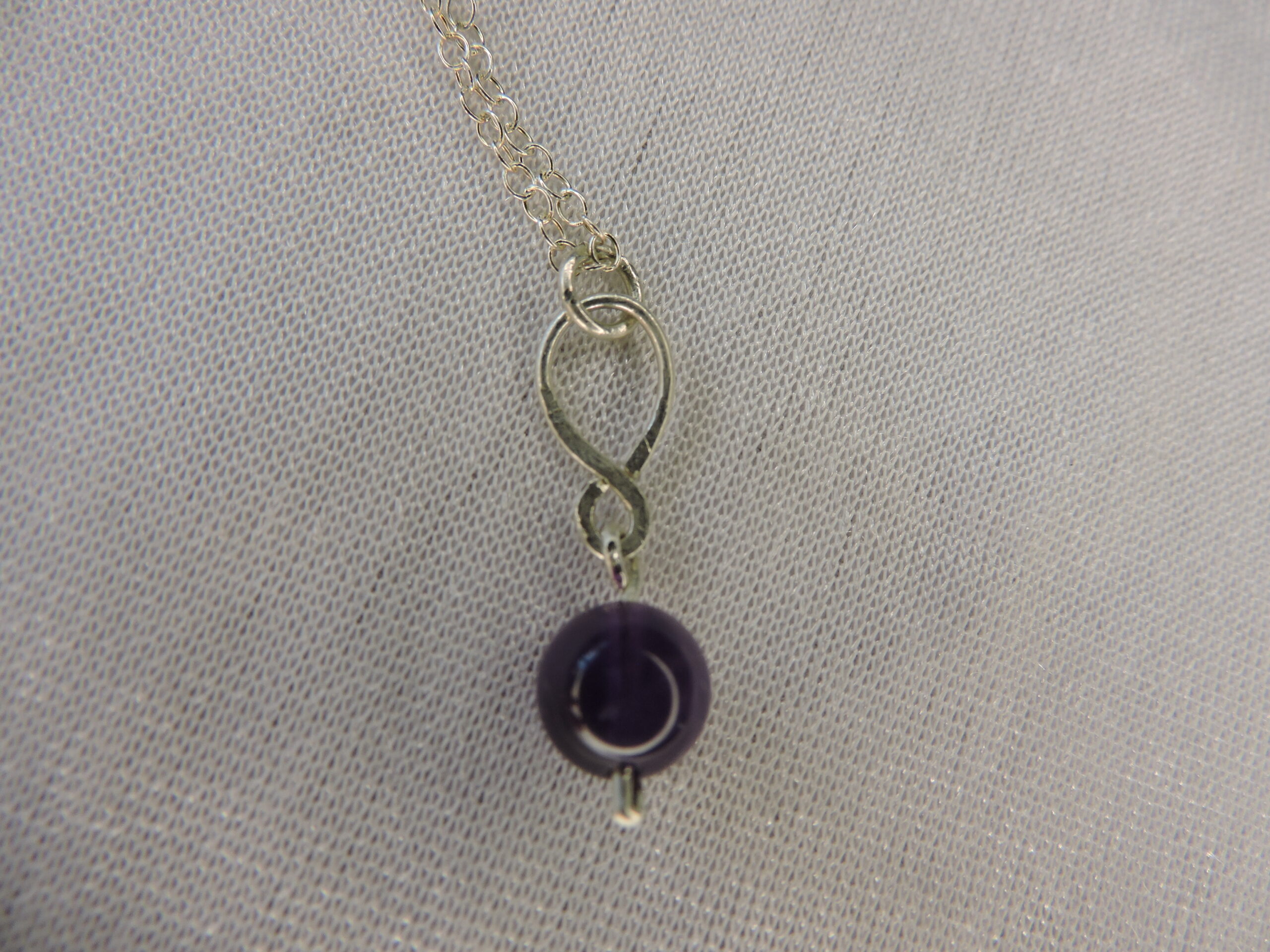 sterling silver & jet crystal necklace